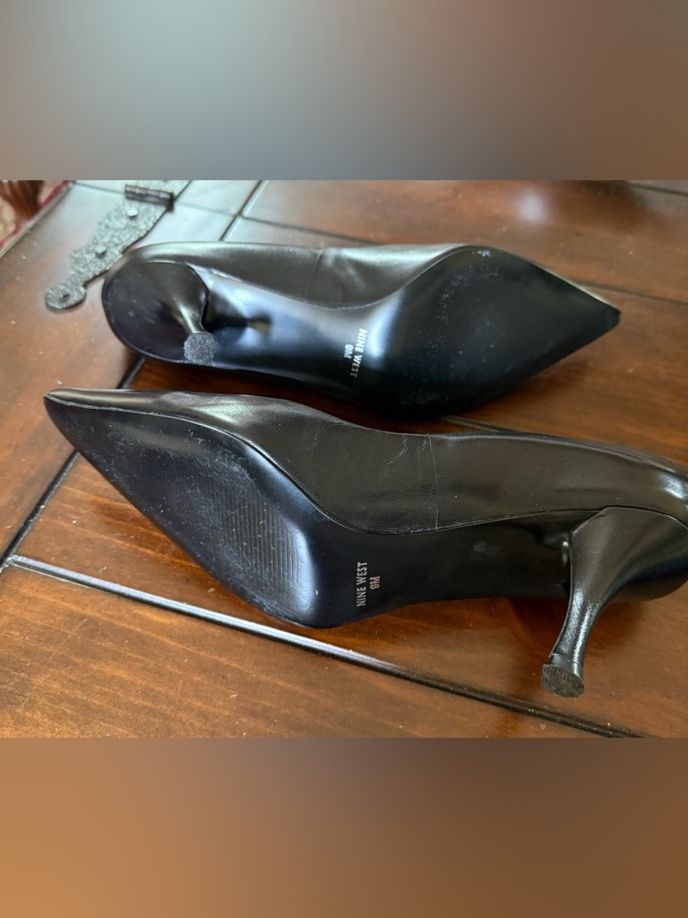 Nine West Black Pointed-Toe Leather Pumps - Picture 4 of 4